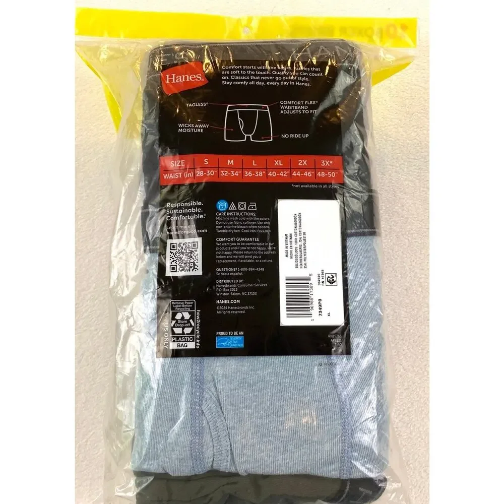 Hanes Boxer Briefs XL 10 Pr/Pk Assorted New with Tags